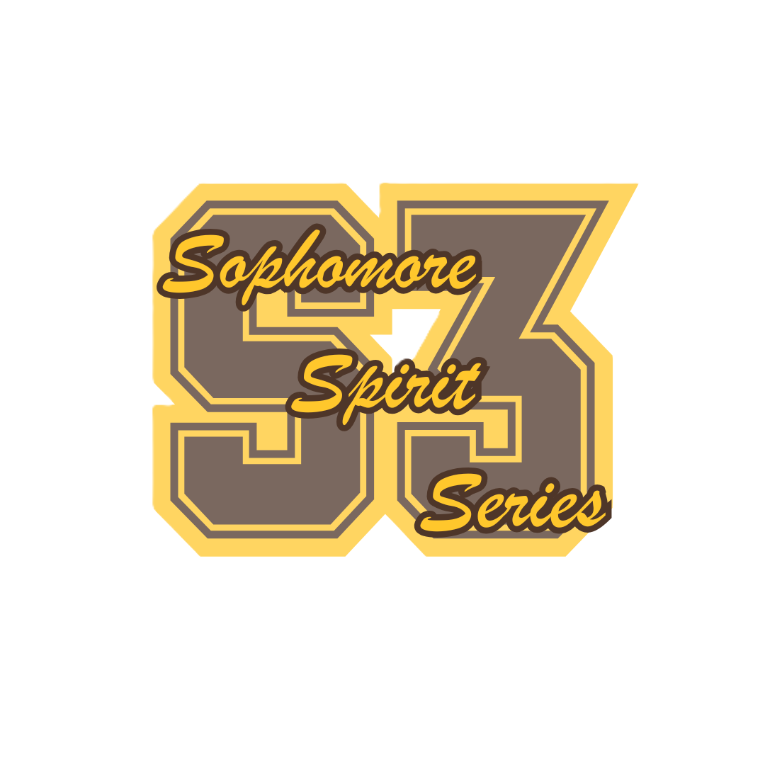 Large S3 in brown and yellow Sophomore Spirit Series written across it.
